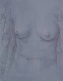 Blue Angel Drawing- 16" x 20" Pencil and Chalk on Italian Paper - Matted and Framed $400.00